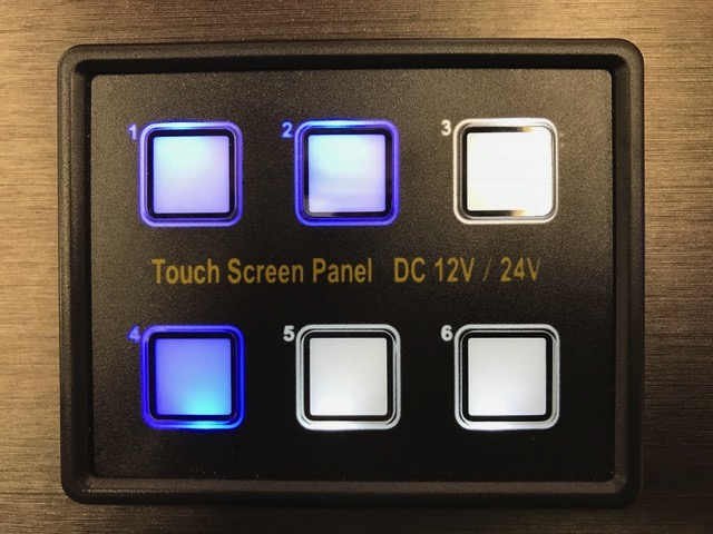 キャンピングカーパーツ　スイッチ　♯182008　LEDタッチスクリーンパネル６連 12-24V
